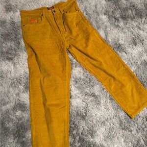 Empyre Yellow Corduroy Pants with Straight Legs